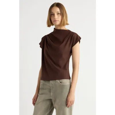 Modern Citizen Kenny Asymmetric-neck Tee In Brown
