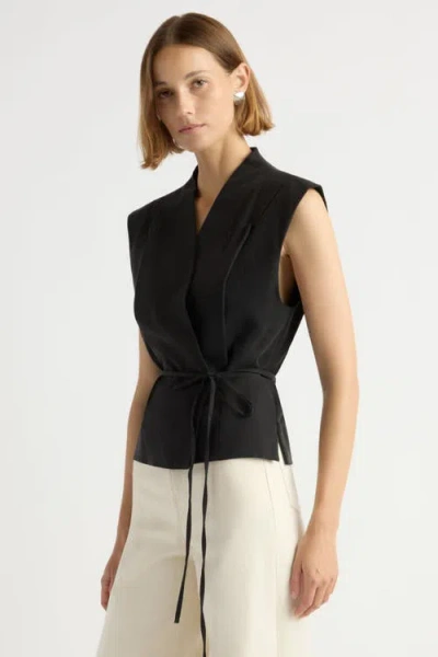 Modern Citizen Leandra Tie-wrap Vest In Black