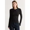 Modern Citizen Lilou Wrap-neck Long-sleeve Tee In Black