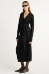 Modern Citizen Linden Front-wrap Sweater Dress In Black