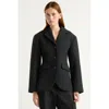 Modern Citizen Marina Wool-blend Sculpted Blazer In Black