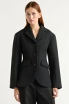 Modern Citizen Marina Wool-blend Sculpted Blazer In Black