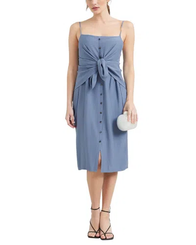 Modern Citizen Marjan Button Front Suspender Dress In Blue