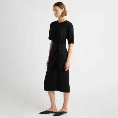 Modern Citizen Noa Organic Cotton T-shirt Wrap Dress In Black