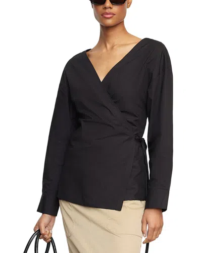 Modern Citizen Noomi V-neck Wrap Top In Black