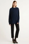 Modern Citizen Roylene Ribbed Boyfriend Sweater In Blue