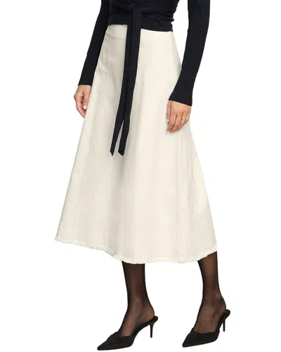 Modern Citizen Saskia Front-seam Cotton Twill Skirt In Neutral