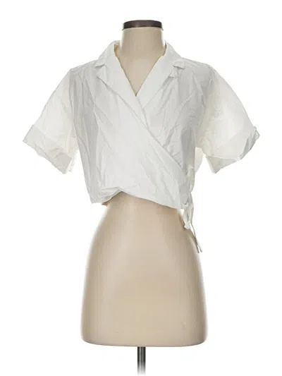 Pre-owned Modern Citizen Short Sleeve Blouse In White