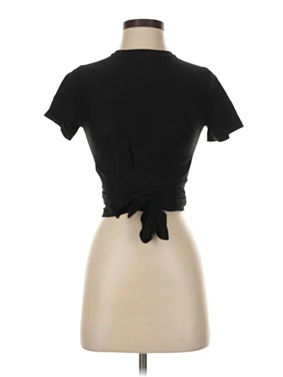 Pre-owned Modern Citizen Short Sleeve Top Black Keyhole Neckline Tops