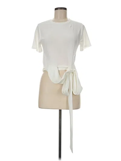 Pre-owned Modern Citizen Short Sleeve Top Ivory Keyhole Neckline Tops