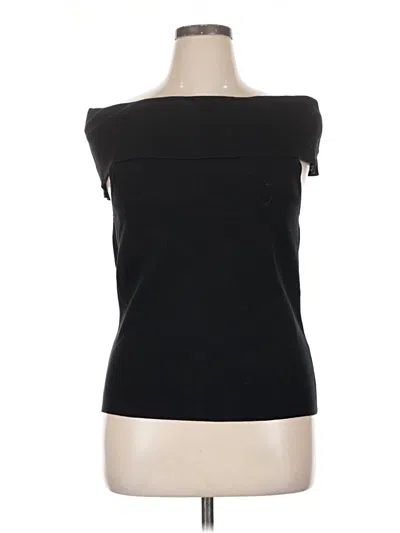 Pre-owned Modern Citizen Sleeveless Top Black Solid Pattern Strapless Neckline Tops
