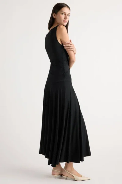 Modern Citizen Tamsin Ruched Drop-waist Maxi Dress In Black