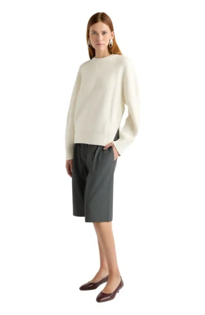 Modern Citizen Tate Organic Cotton Side Zip Sweater In White