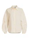 Modern Citizen Women's Lilia Cotton Puff-sleeve Shirt In Unbleached White