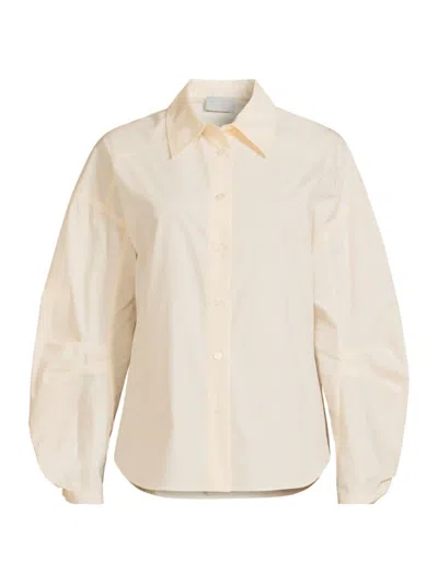Modern Citizen Women's Lilia Cotton Puff-sleeve Shirt In Unbleached White