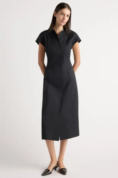 Modern Citizen Zarine Sculpted Button Dress In Black