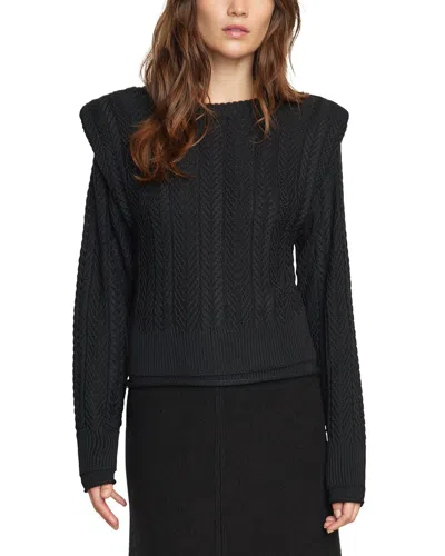 Modern Citizen Ziren Cuffed Shoulder Cable Wool-blend Sweater In Black