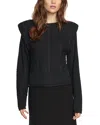 Modern Citizen Ziren Cuffed Shoulder Cable Wool-blend Sweater In Black
