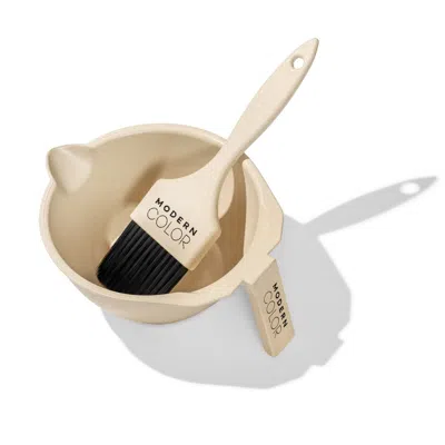Modern Color Women's Neutrals Eco-friendly Wheat-straw Hair Dye Coloring Bowl & Brush Set In White
