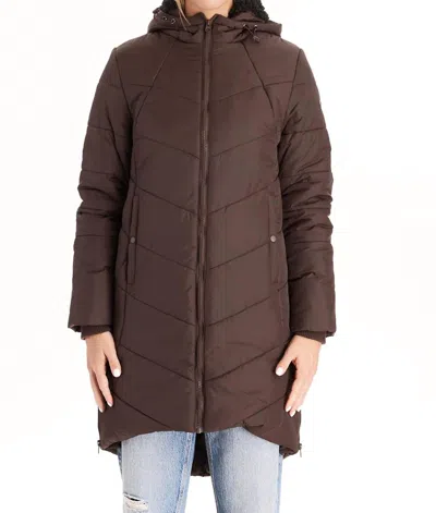 Modern Eternity Harper 3 In 1 Maternity Coat Cocoon Mid Thigh In Brown