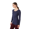 Modern Eternity Maternity Charlotte Long Sleeve Nursing & Maternity Top In Blue
