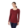 Modern Eternity Maternity Charlotte Long Sleeve Nursing & Maternity Top In Burgundy