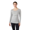 Modern Eternity Maternity Charlotte Long Sleeve Nursing & Maternity Top In Gray