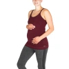 Modern Eternity Maternity Hannah Rayon Yoga Nursing Tank In Burgundy