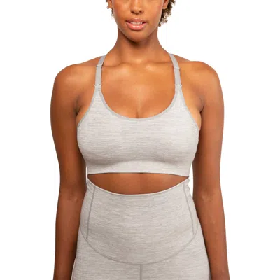 Modern Eternity Maternity Layla Yoga Racer Back Nursing Bra In Gray