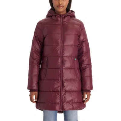Modern Eternity Maternity Modern Eternity Naomi 3-in-1 Down-filled Nylon Maternity & Babywearing Par In Burgundy