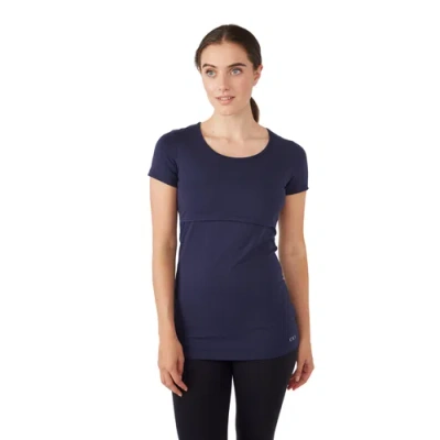 Modern Eternity Maternity Modern Eternity Nia Short Sleeve Maternity & Nursing Top In Blue