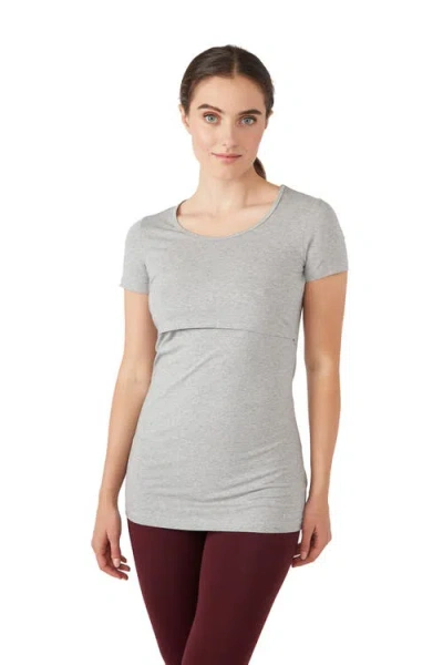 Modern Eternity Maternity Modern Eternity Nia Short Sleeve Maternity & Nursing Top In Gray