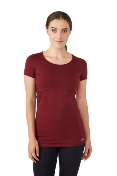 Modern Eternity Maternity Modern Eternity Nia Short Sleeve Maternity & Nursing Top In Red