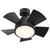 Modern Forms 26"  Vox Matte Black 3000k Led Smart Ceiling Fan In Brown
