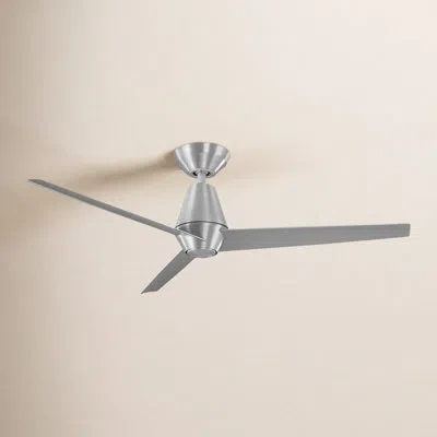 Modern Forms 52" 3 - Blade Outdoor/indoor Smart Propeller Ceiling Fan With Light Kit With Selectable Color Temper In Brushed Aluminum