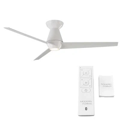 Modern Forms 52" 3 - Blade Smart Propeller Ceiling Fan With Remote Control And Light Kit With Selectable Color Te In Matte White
