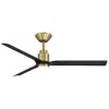 Modern Forms 52"  Smooth Soft Brass Led Smart Ceiling Fan In Black