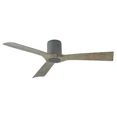 Modern Forms 54" Aviator 3 - Blade Outdoor/indoor Smart Flush Mount Ceiling Fan With Remote Control Included In Graphite,weathered Gray