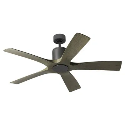 Modern Forms 54" Aviator 5 - Blade Indoor / Outdoor Smart Ceiling Fan With Bluetooth Remote Control Included, Wor In Graphite,weathered Gray