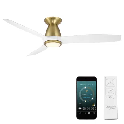 Modern Forms 54"  Skylark Soft Brass Wet 3500k Led Smart Hugger Fan