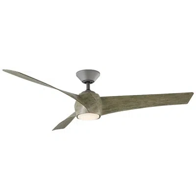 Modern Forms 58" Twirl 3 - Blade Outdoor/indoor Smart Propelier Ceiling Fan With Remote Control And Led Light Kit In Graphite Weathered Wood