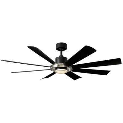 Modern Forms 60"  Aura Black And Nickel Led Smart Ceiling Fan