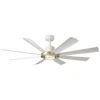 Modern Forms 60"  Aura White And Soft Brass Led Smart Ceiling Fan In White