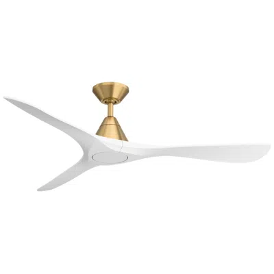Modern Forms 60"  Carve Soft Brass Smart Ceiling Fan With Remote In White