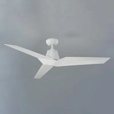 Modern Forms 60" Vortex 3 - Blade Outdoor/indoor Smart Standard Ceiling Fan With Wall Control Included, Works Wit In Gloss White