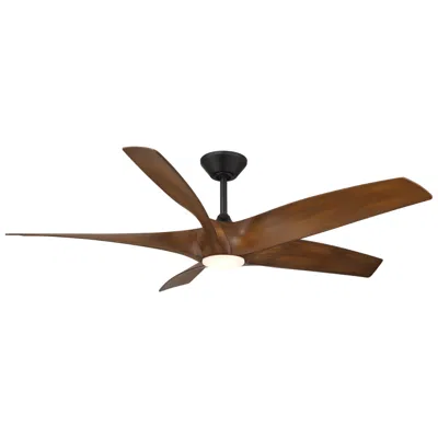 Modern Forms 62"  Zephyr 5 Distressed Koa Outdoor Led Smart Ceiling Fan In Brown