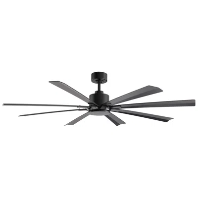 Modern Forms 65"  Size Matters Matte Black Outdoor Smart Ceiling Fan In Multi