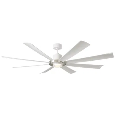 Modern Forms 72"  Aura Brushed Nickel Led Ceiling Fan In White
