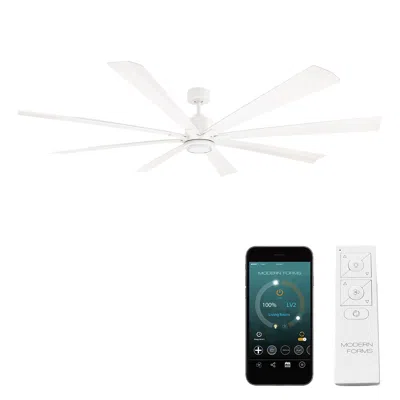 Modern Forms 84" Size Matters Matte White Led Smart Ceiling Fan In Multi