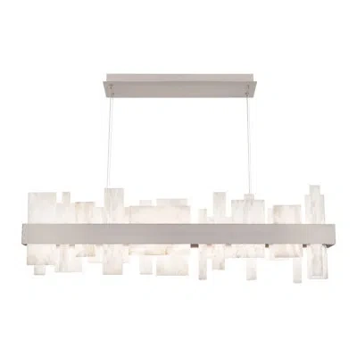 Modern Forms Acropolis 1 - Light Kitchen Island Rectangle Led Chandelier In Brushed Nickel